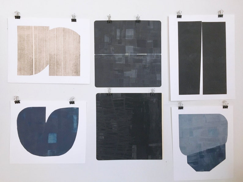 Pale Black+ Tan: Bridge 9 Print Size 13 x 10.5 unframed Art Print Contemporary Print Etching