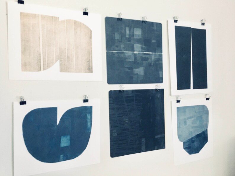 Pale Black+ Tan: Bridge 9 Print Size 13 x 10.5 unframed Art Print Contemporary Print Etching
