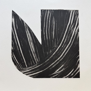 Art Prints . Minimalist Print in black and white printmaking: &quot;Woven 2 &quot;.  unframed .