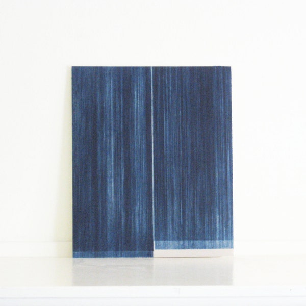 Sale . Etching Print . Navy Blue ColorBlock . Architectural : Parallel 16  Print Size 10" x 12"