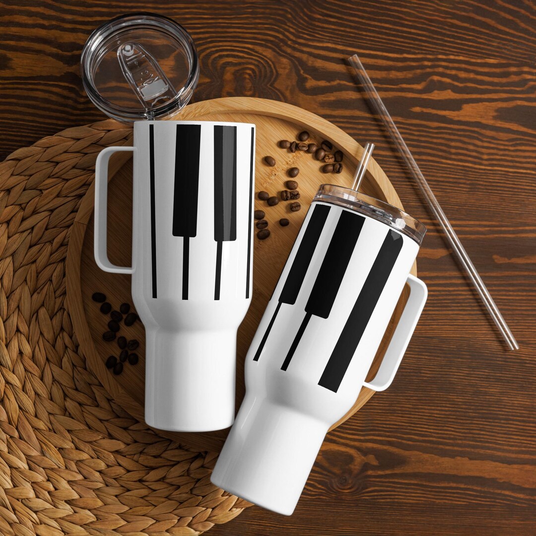 Piano Keys Travel Mug With Handle, Stainless Steel - Etsy