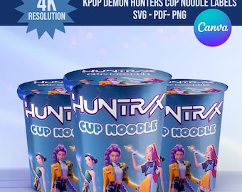Kpop Demon Hunters Ramen Cup Noodle Labels (Printable Pack)