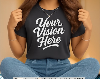 Comfort Colors 1717 Pepper T-Shirt Mockup | Front and Back (PNG & JPEG)