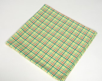 Hand Woven Cotton napkin in Yellow, Pink and Turquoise Check