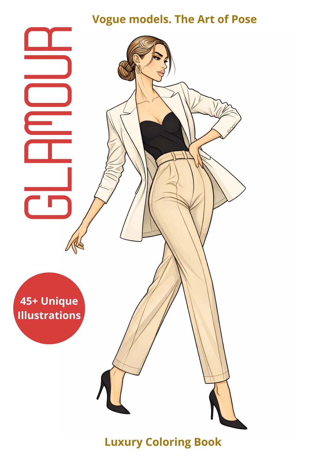 Model Color Book Vogue Models Coloring Book, Fashion Poses, Glamour Illustrations ...