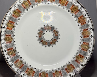 Antique M.S. Kuznetsov Porcelain Plate, Hand-Painted Russian Imperial Era Dinnerware
