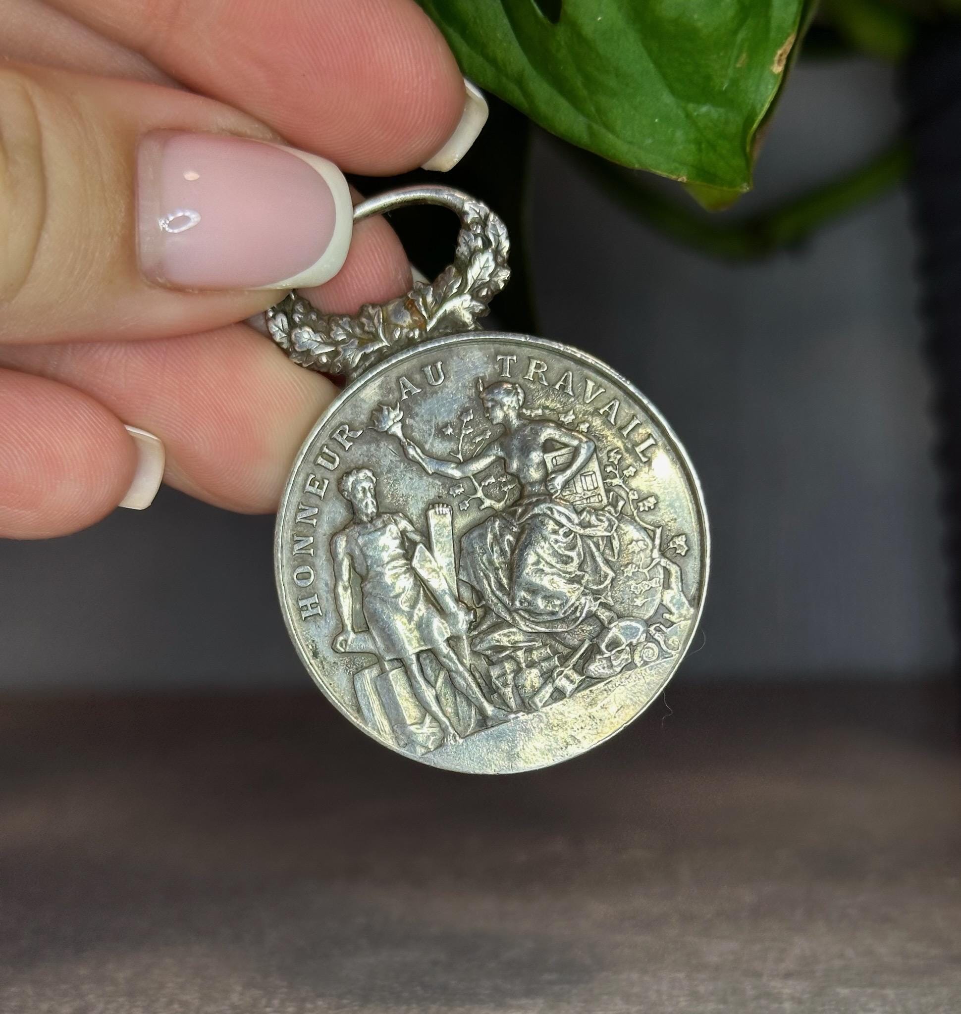 Antique French Silver Medal “honneur Au Travail”, Syndicat Du