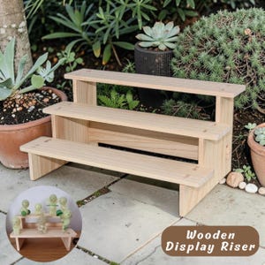Wooden Display Riser Rack, Multilayer Storage Stand, Jewelry Organizer, Dessert Cupcake Stand, Collectibles Display,Showcase Shelf, Mom Gift