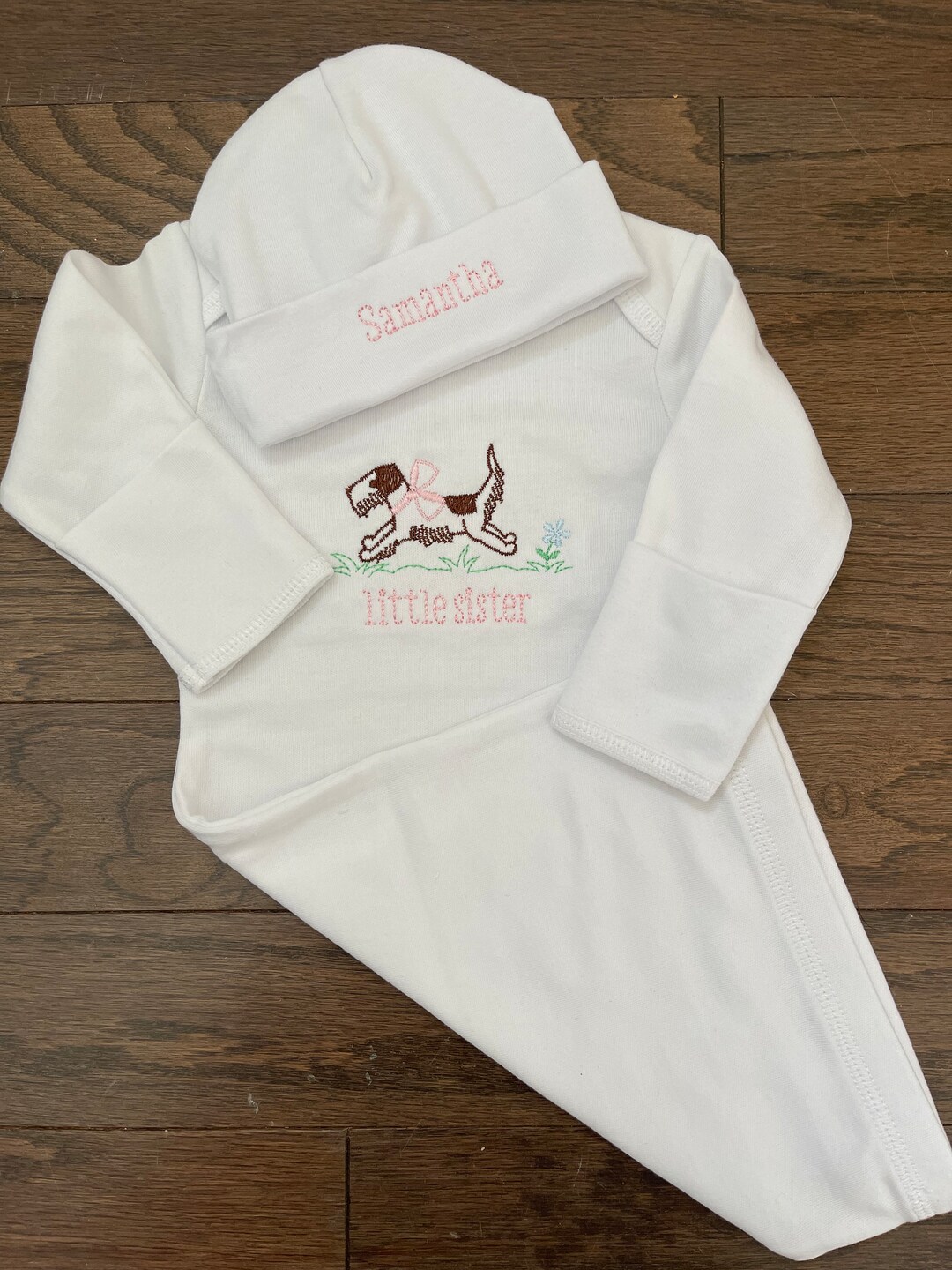 Custom Newborn Gown and Hat Set Etsy