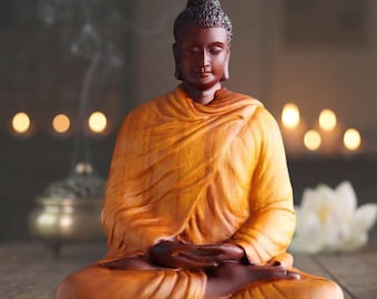 Shakyamuni Buddha – Seated Buddha Statue for Meditation, Hand-Carved Style Zen Decor, Home Altar Display, Yoga Space