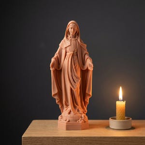 Jungfrau Maria Statue | Muttergottes Figur | Katholische Wohnkultur | Religiöses Geschenk für Gebetsaltar  