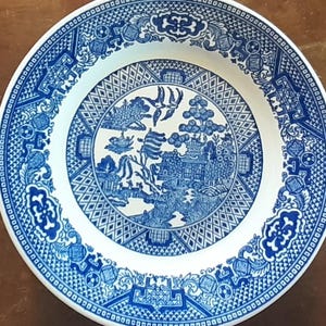 Set Of 6 Vintage Blue Willow 6.5 Inch  Plates - Japan