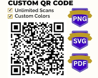 Custom QR Code for Website, Social Media, Business or Any URL (Digital Download)