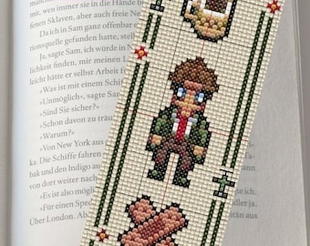 Kreuzstichmuster Stardew Valley - Harveys Lieblings-Lesezeichen
