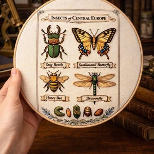 Insects of Central Europe – Hand Embroidery Pattern (PDF)