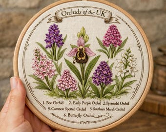 Orquídeas del Reino Unido – Patrón de bordado a mano (Descarga en PDF)