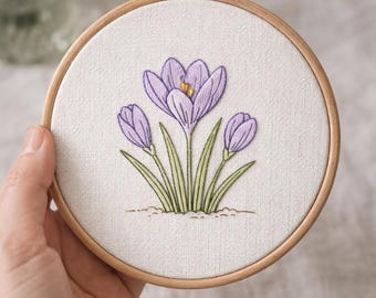 Patrón de bordado de azafrán: PDF de bordado a mano para principiantes