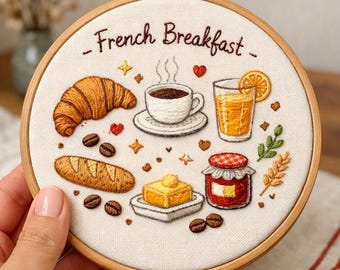 French Breakfast – Hand Embroidery Pattern (PDF)