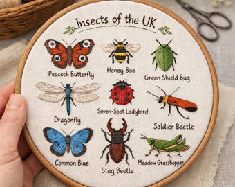 Insects of the UK Embroidery Pattern (PDF)