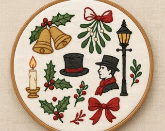 Colección de patrones de bordado con motivos victorianos (PDF)