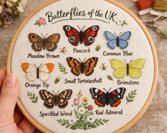 Butterflies of the UK – Hand Embroidery Pattern (PDF Download)