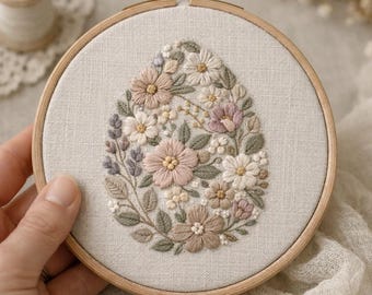 Floral Easter Egg Embroidery Pattern (PDF)