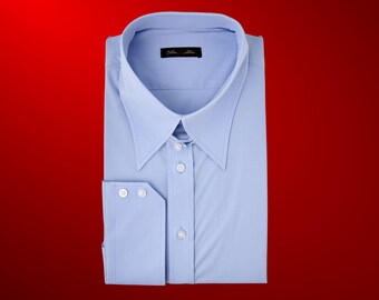 Sky Blue Button-Down Shirt for Men | Casual & Stylish Top