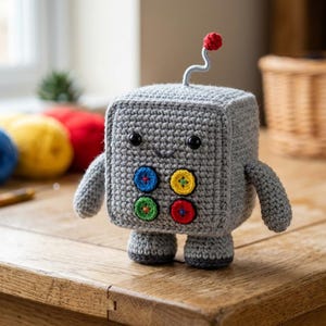 Robo Buddy Häkelanleitung, Amigurumi Roboter PDF, Retro Spielzeug Häkelanleitung, Anfängerfreundliche Roboter Anleitung, Kinderzimmer Dekor Gefüllte Roboter häkeln