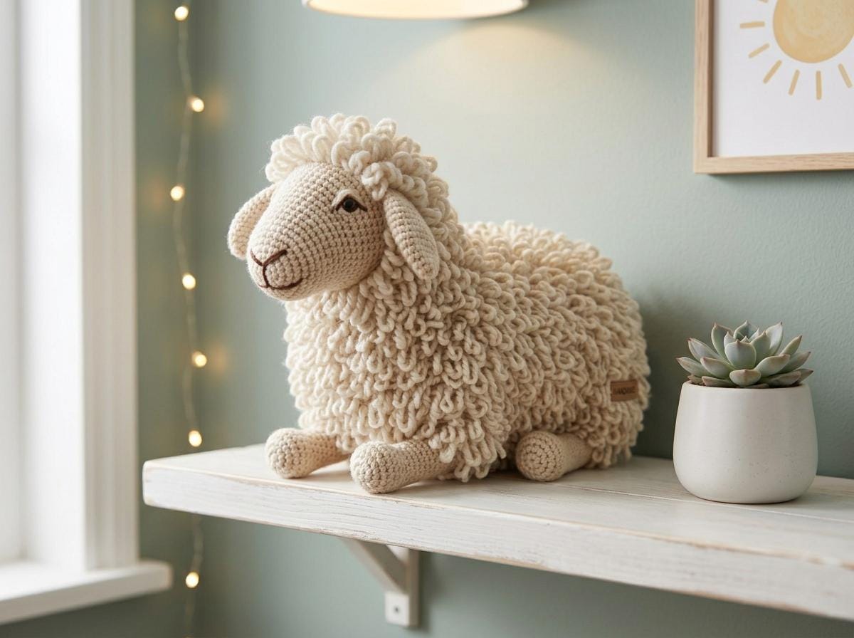 Crochet Sheep Pattern PDF, Amigurumi Sheep Tutorial, Loop Stitch Sheep ...