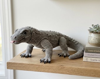 Realistic Komodo Dragon Crochet Pattern, Lizard Amigurumi, Reptile Plushie Tutorial, Intermediate Crochet Animal Pattern, Digital PDF
