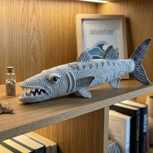 Great Barracuda Crochet Pattern - Realistic Stuffed Fish Amigurumi - Intermediate Skill Level PDF - Nautical Decor - 16-Inch 3D Fish Pattern