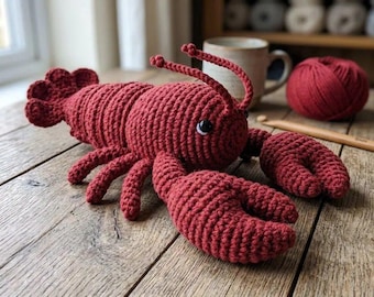 Crochet Lobster Pattern Amigurumi PDF, Cute Sea Creature Crochet Pattern, Larry the Lobster Stuffed Animal, Easy Beginner Fiber Art Tutorial