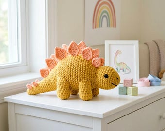 Easy Crochet Dinosaur Pattern, Amigurumi Dinosaur PDF, Nursery Dino Decor, Stegosaurus Pattern, Crochet Animal Tutorial, Beginner Amigurumi