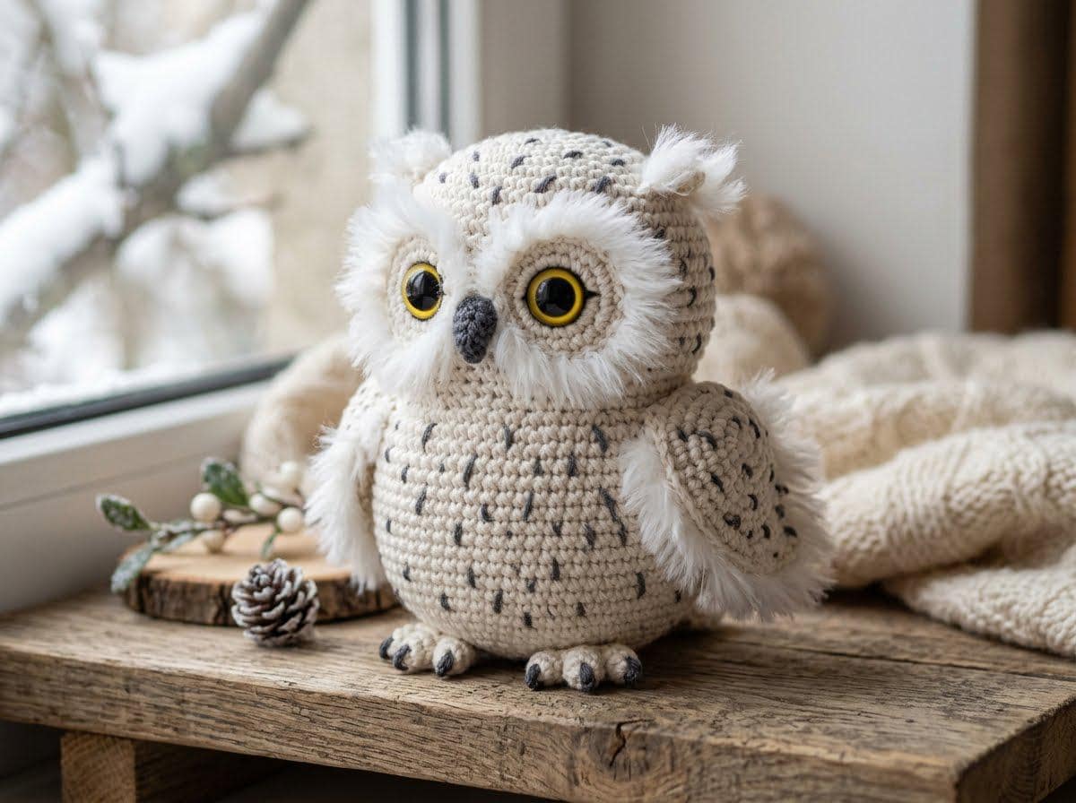 Snowy Owl Crochet Pattern, Amigurumi Owl Pattern PDF, Crochet Animal Tutorial, Winter Owl Stuffed An