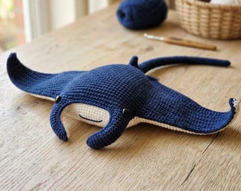 Manta Ray Crochet Pattern PDF | Amigurumi Stingray Pattern | Ocean Animal Plushie Tutorial | Beginner Easy Sea Creature Pattern Download
