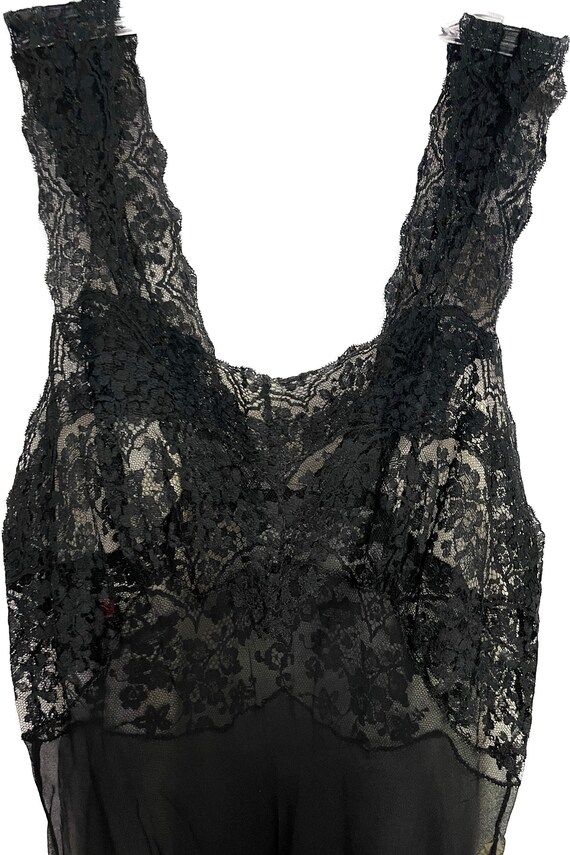 Vintage silk slip chantilly lace slip dress Saks … - image 4