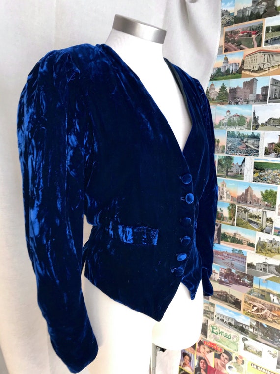 Navy blue velvet shop jacket womens