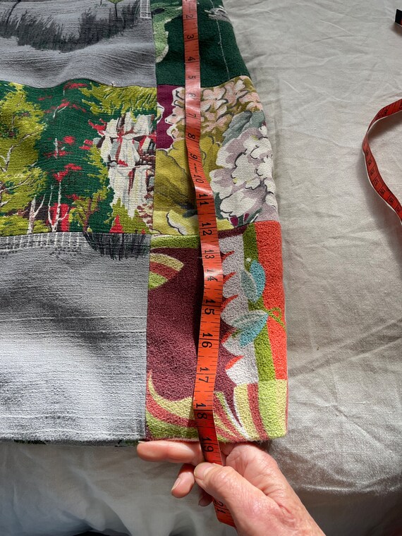 Todd Oldham patchwork barkcloth skirt 7 times sev… - image 8