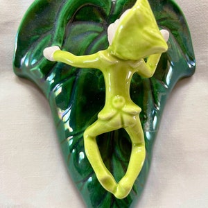 Vintage Pottery Wall Pocket: Hand-painted Floral Decor, Made in