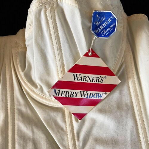 Dead shops stock corset with tag mid century bra/corset 1950s Merry Widow Warner’s corset with original tags size 34 C free shipping