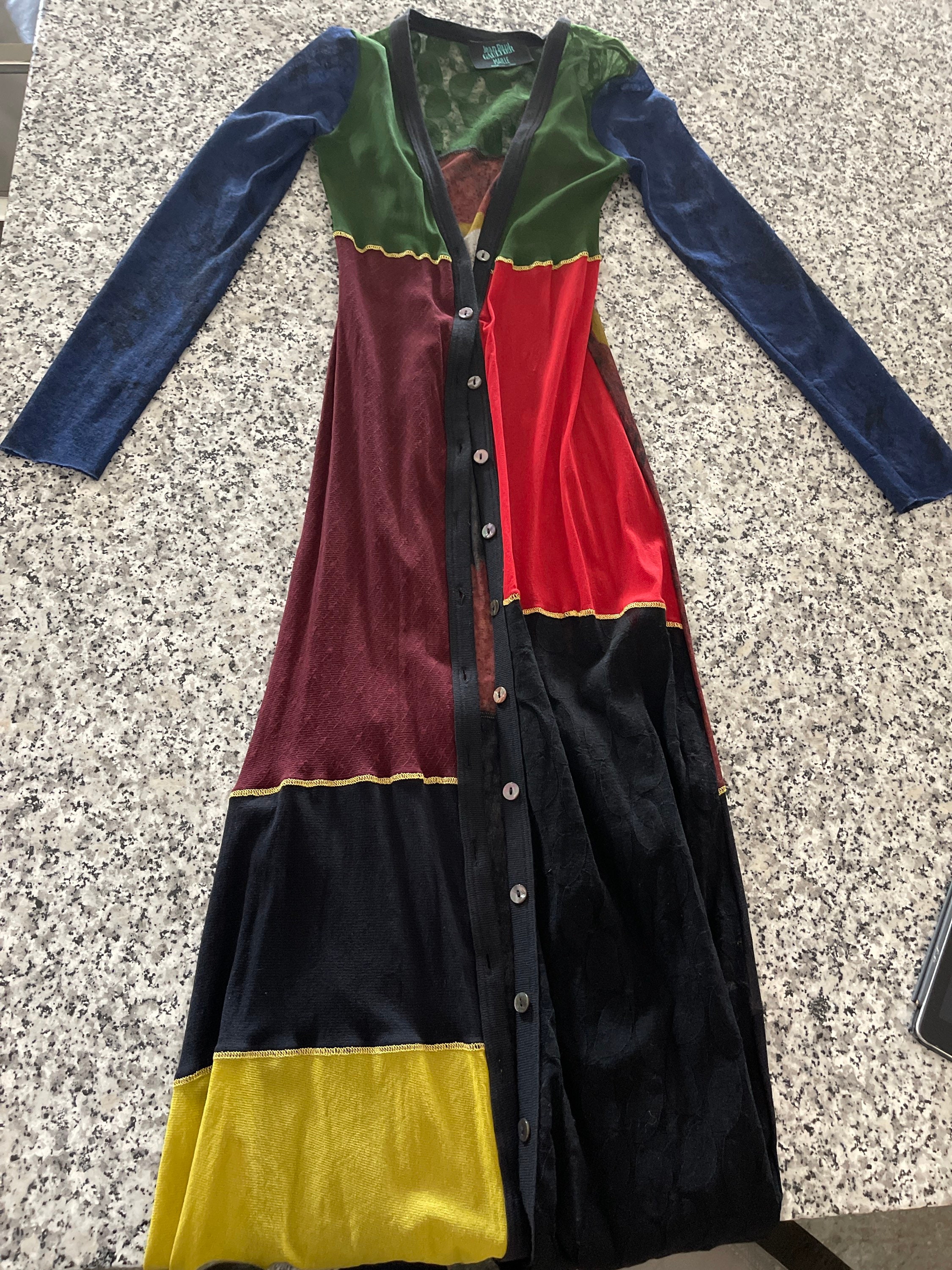 Vintage Designer Jean Paul Gaultier Long See Through Color Vintage Designer Jean Paul Gaultier Long See Through Color