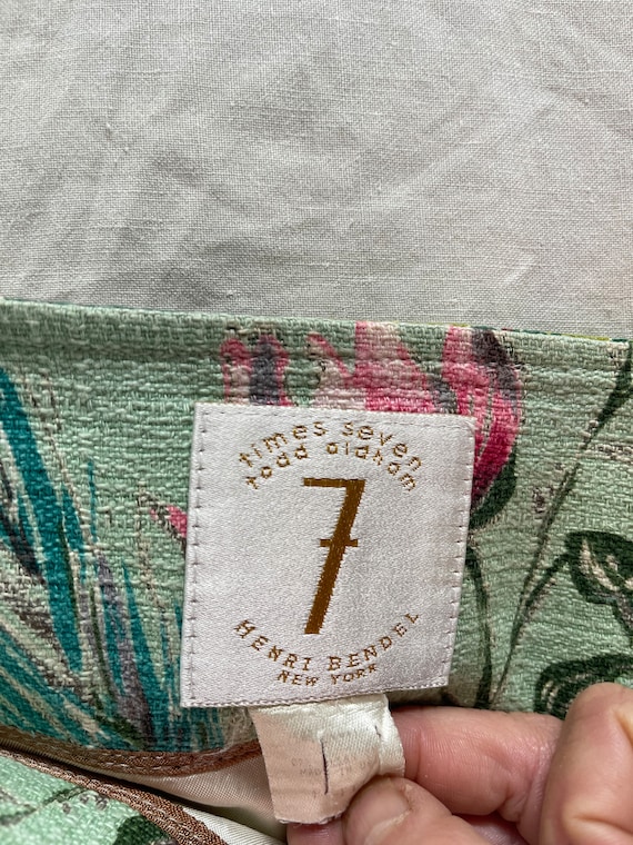 Todd Oldham patchwork barkcloth skirt 7 times sev… - image 6