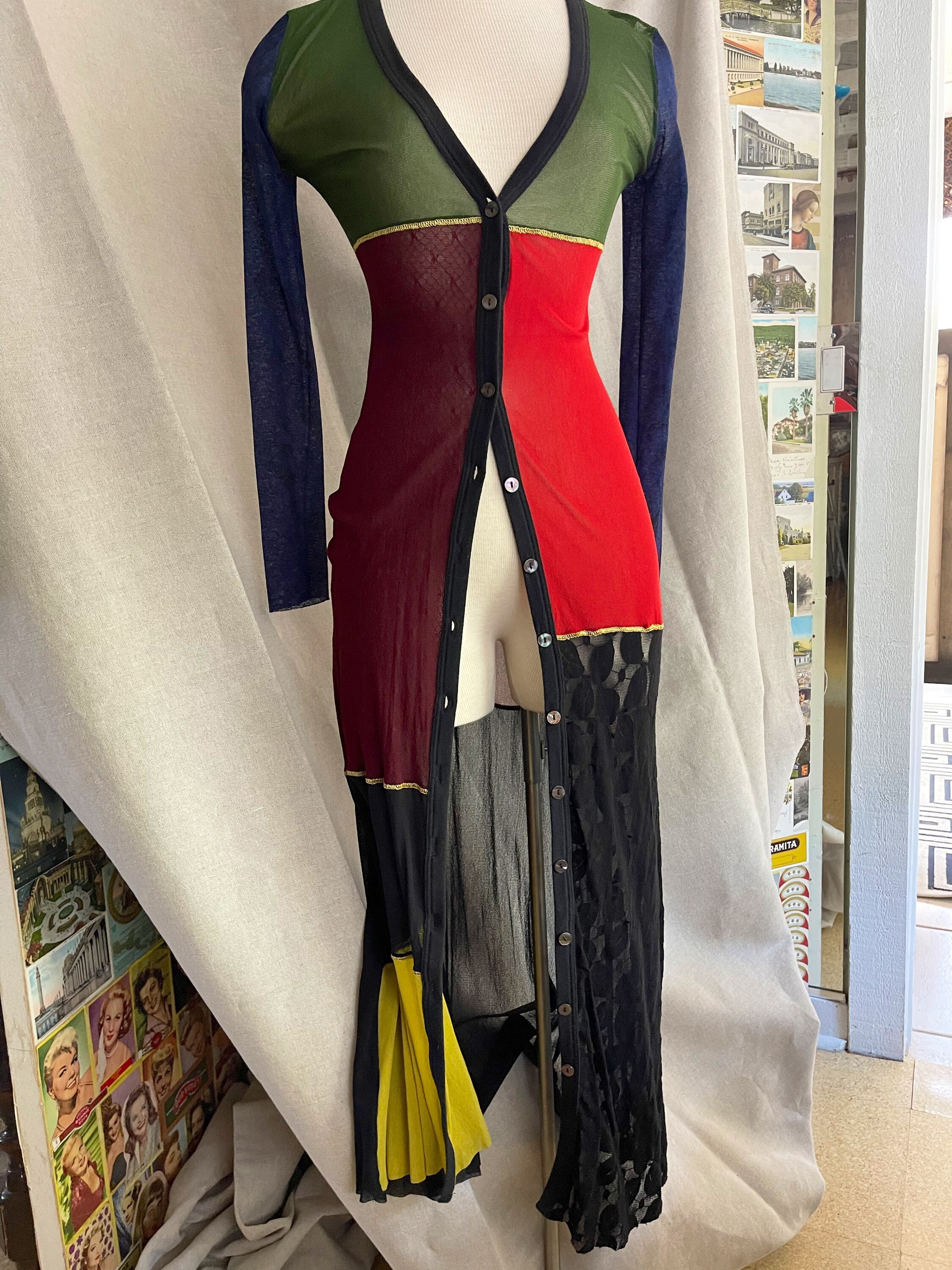 Vintage Designer Jean Paul Gaultier Long See Through Color Vintage Designer Jean Paul Gaultier Long See Through Color