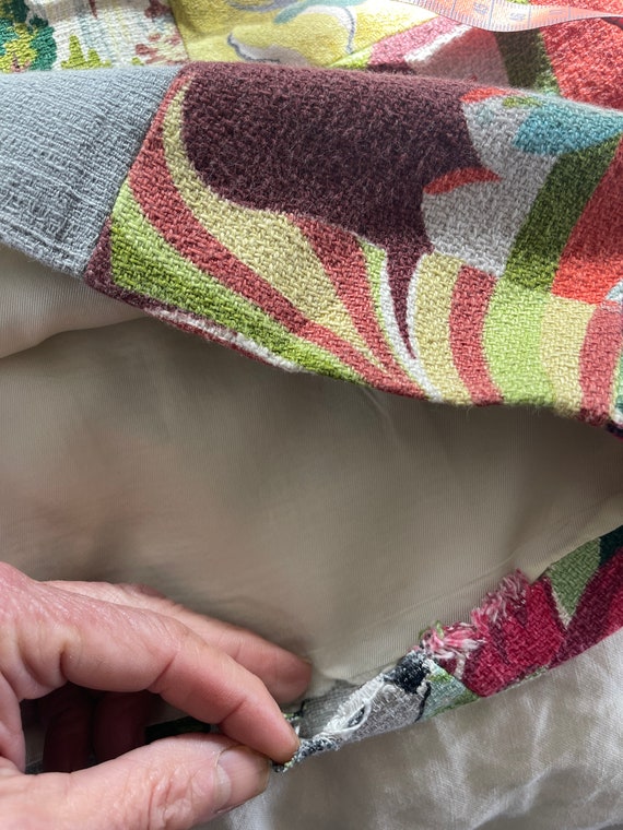 Todd Oldham patchwork barkcloth skirt 7 times sev… - image 10