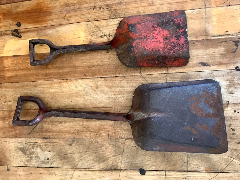 Vintage 50s Metal Beach Shovels Fab Patina Vintage Toy Free Etsy