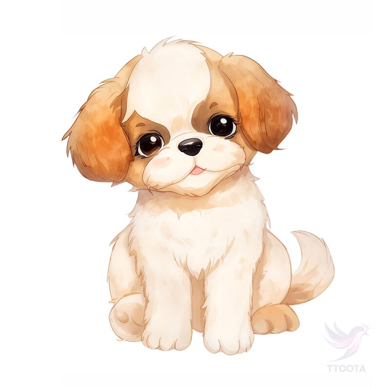 10 Watercolor Puppy Clipart: Dog Breeds PNG Bundle (digital Download ...