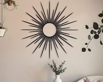 Sunburst Metal Wall Decor | Modern Sun Wall Art | Minimalist Beach House Decor