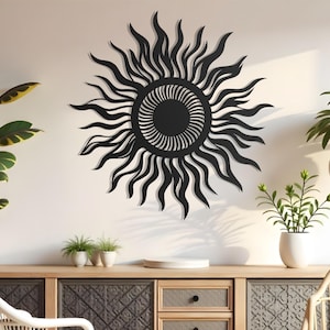 Sun Metal Wall Art | Sea Sparkle Metal Wall Decor | Wacky Sun Outdoor Art | Whimsical Spiral Sun | Beach Decor | Patio Decor | Sunrise Art