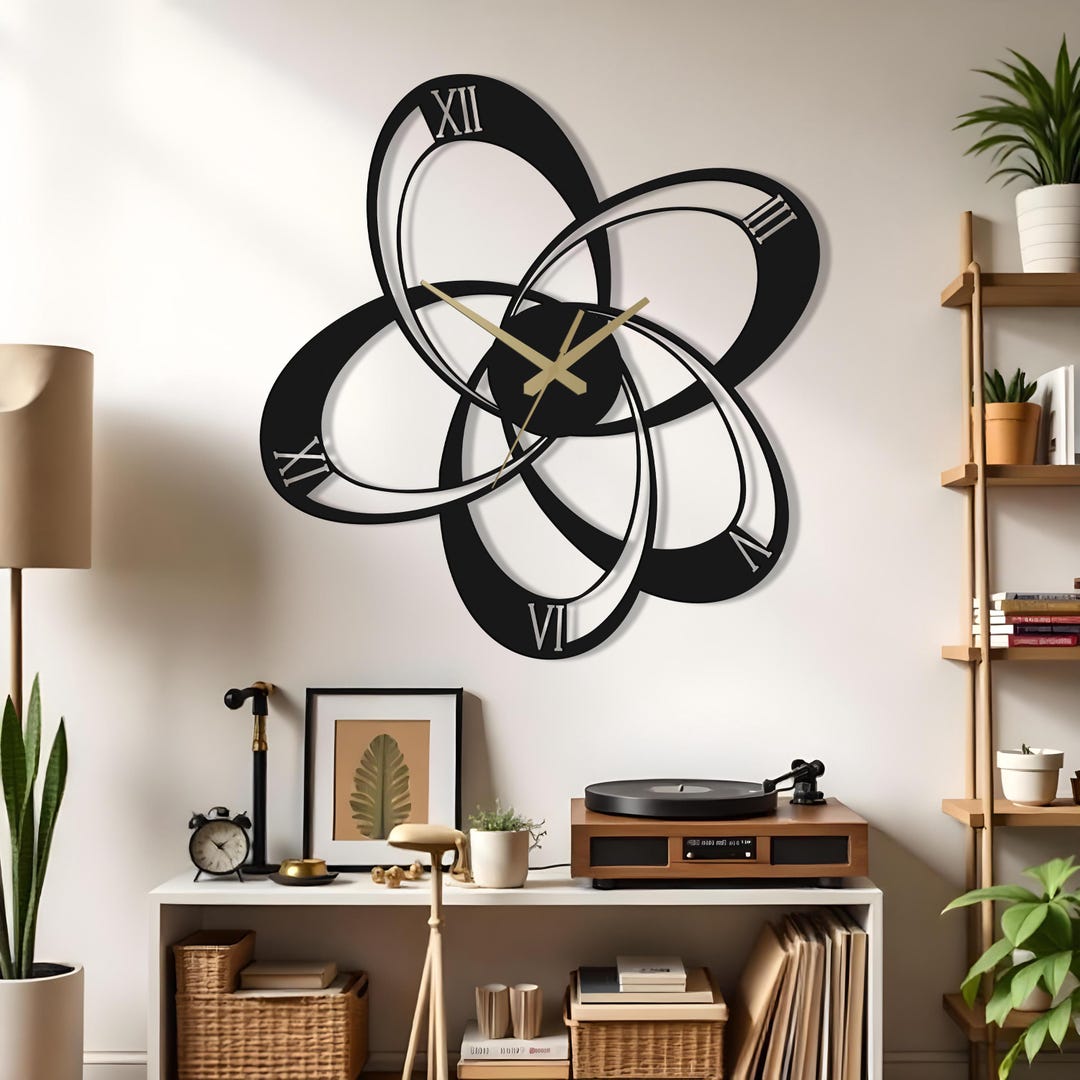 Unique Metal Wall Clock | Floral Design Clocks for Wall | Silent Large ...