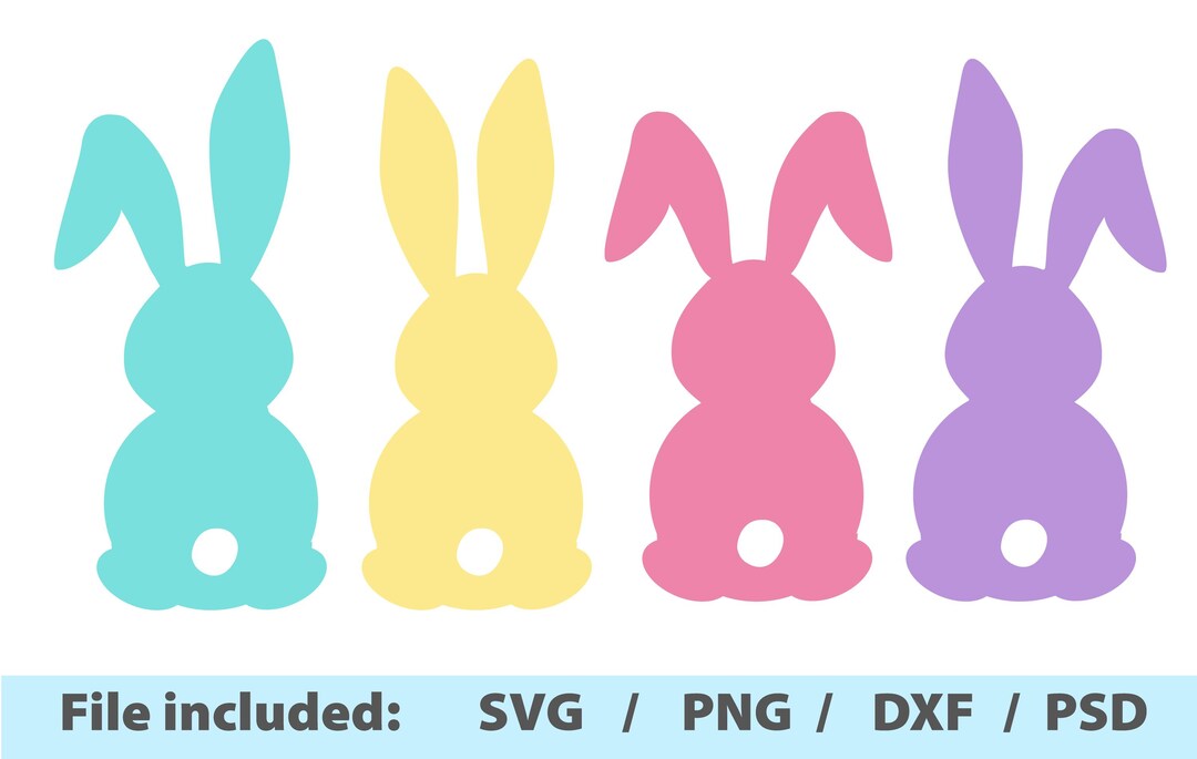 Easter Bunny Silhouette Bundle: SVG PNG DXF (digital Download) Cricut ...